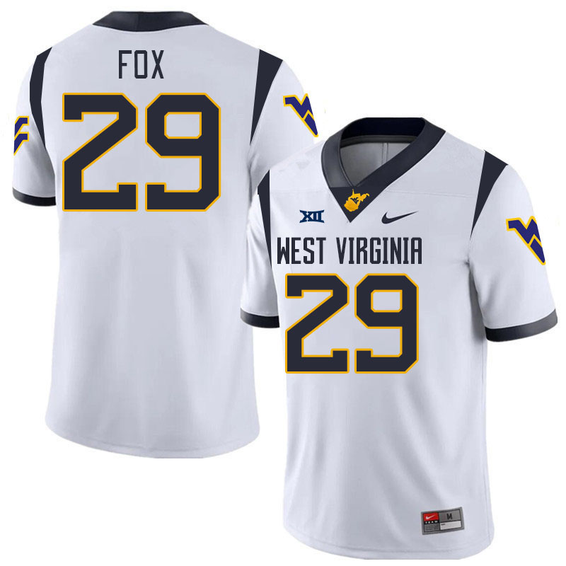 Men #29 Preston Fox West Virginia Mountaineers College 2024 New Uniforms Football Jerseys Stitched S